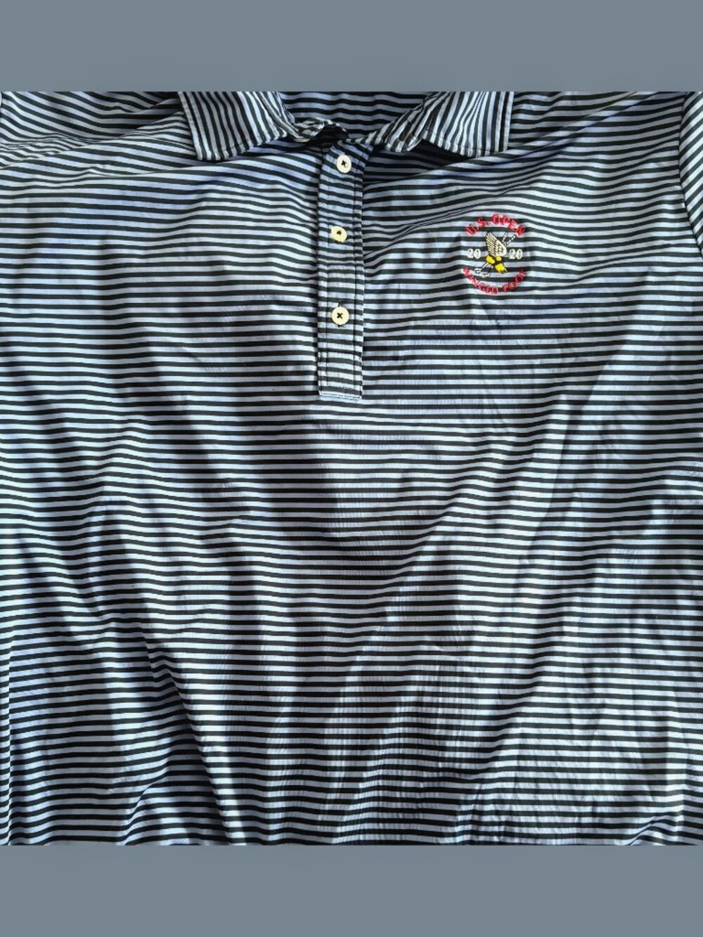 RLX Ralph Lauren 2020 US Open Winged Foot Golf Polo Mens XXL Navy Stripe